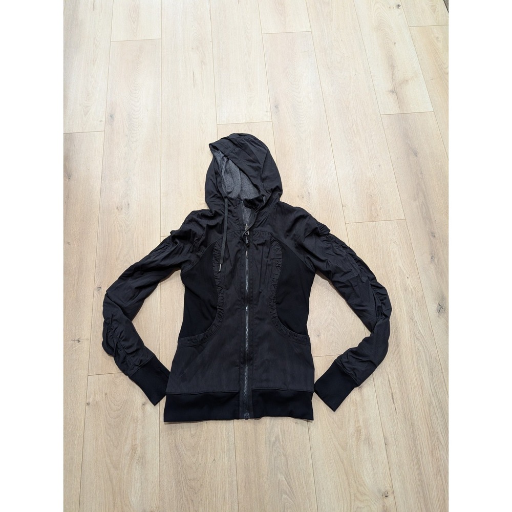 Lululemon Dance Studio Jacket III Reversible‎ Size 6 Black Heathered Gray W4BG3S
